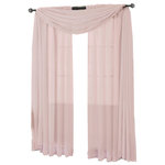Royal Tradition - Abri Single Rod Pocket Sheer Curtain Panel, Mauve, 50"x84" - Want your privacy but need sunlight? These crushed sheer panels can keep nosy neighbors from looking inside your rooms, while the sunlight shines through gracefully. Add an elusive touch of color to any room with these lovely panels and scarves. Sheers enhance the beauty of windows without covering them up, and dress up the windows without weighting them down. And this crushed sheer curtain in its many different colors brings full-length focus to your windows with an easy-on-the-eye color.