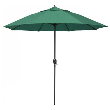 9' Patio Umbrella Bronze Pole Fliberglass Rib Auto Tilt Sunbrella, Spectrum Aztec