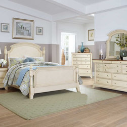 HOMELEGANCE 1402W-1 INGLEWOOD II WHITE QUEEN BED - Panel Beds