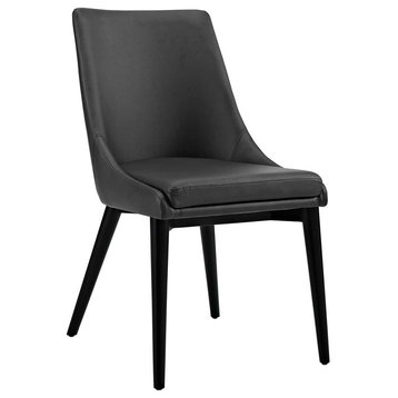 Viscount Faux Leather Dining Side Chair, Black