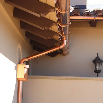 Copper Half Round Gutters New Home in Palmdale Ca. Work in Progress