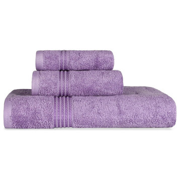 3 Piece Egyptian Cotton Hand Bathroom Towel, Royal Purple