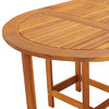 vidaXL Solid Acacia Wood Patio Drop Leaf Table Oval Dinning Stand Furniture
