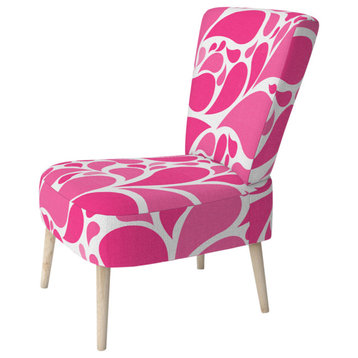 Pink Floral Paisley Chair, Side Chair