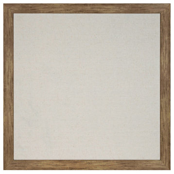 Beatrice Framed Linen Fabric Pinboard, Rustic Brown 31x31