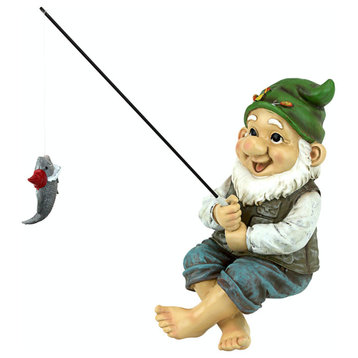 Ziggy The Fishing Gnome Sitter Statue