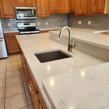 Kitchen Remodel With New Countertops and Backsplash