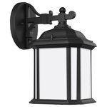 Sea Gull Lighting - Sea Gull Lighting 84529-12 Kent - 11.5" One Light Outdoor Wall Lantern - Kent outdoor lighting fixtures by Sea Gull LightinKent 11.5" One Light Black Satin Etched G *UL: Suitable for wet locations Energy Star Qualified: n/a ADA Certified: n/a  *Number of Lights: Lamp: 1-*Wattage:100w A19 Medium Base bulb(s) *Bulb Included:No *Bulb Type:A19 Medium Base *Finish Type:Black