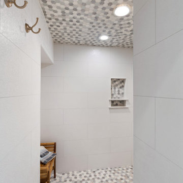 Contemporary Farmhouse Primary Bath + Closet Remodel Olathe, KS