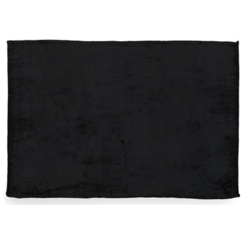 Jaelynn Flannel Throw Blanket, Black