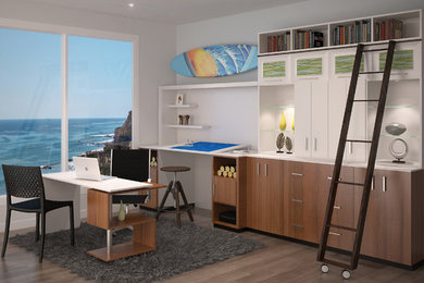 Melamine Home Office with "S" desk and Wall Unit