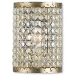 Livex Lighting - Grammercy 1-Light ADA Wall Sconce, Winter Gold - Crystal strands strung in a decrotive shade design define this classically glamorous wall sconce in which the bulbs are completely shaded, allowing the light to shine through the K9 crystal for a warm, intimate lighting feel.