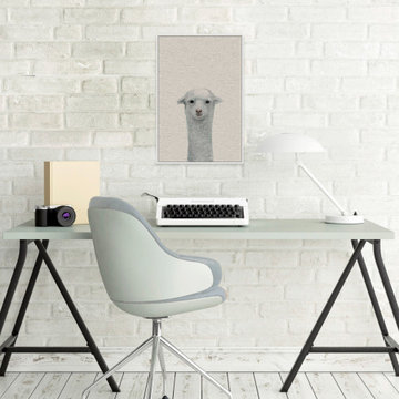 "Press the Button" Floater Framed Painting Print on Canvas