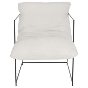 Ross Pillow Top Arm Chair Ivory Black
