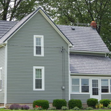 Metal Roofing - Oxford Slate Rock Metal Shingle in Gray House 4