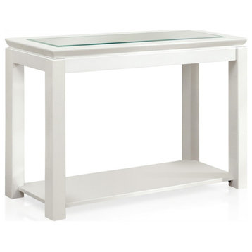 Furniture of America Kristof Wood 1-Shelf Console Table in Glossy White