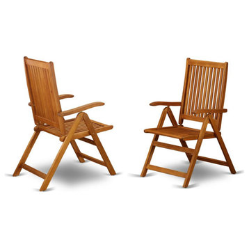 Wooden Patio Chair Natural Oil Set Of 2 , Bcnc5Na