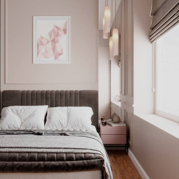 Bedroom & Living Room with Ribbed Glass Partition | 38.5 m² Apartment