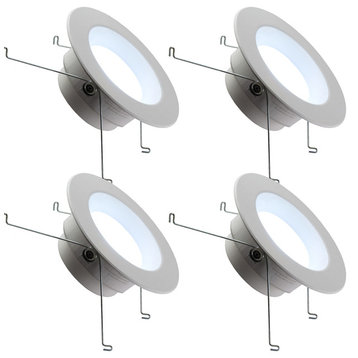 5/6"" LED Downlight 15W, Dimmable, Crystal White 5000k, 4-Pack