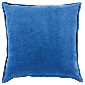Cotton Velvet by Surya Down Fill Pillow, Dark Blue, 22' x 22'