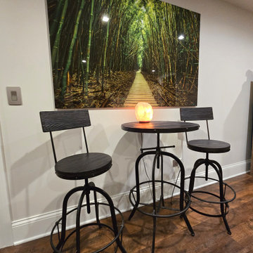 Full Basement renovation with exercise room, wine cellar, TV room and Sauna