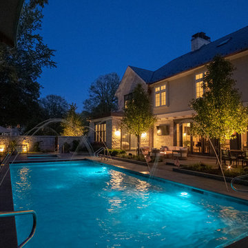 River Forest, IL Rectilinear Swimming Pool with Hot Tub