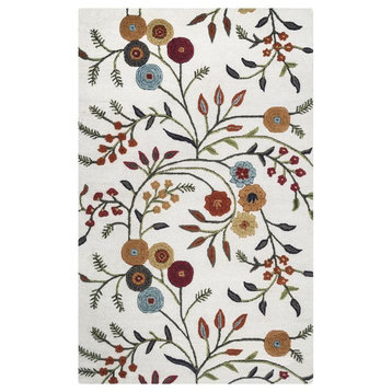 Rizzy Home Dimensions DI1466 Ivory Floral Area Rug, Runner 2'6" x 10'