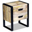 vidaXL Solid Mango Wood Side Table With 2-Drawer, 43x33x51 cm