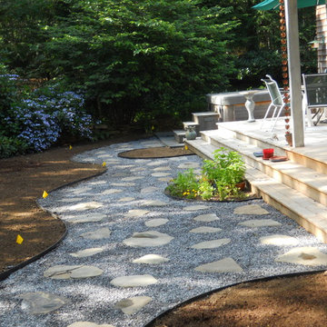 East Hampton formal landscape and woodland pathways
