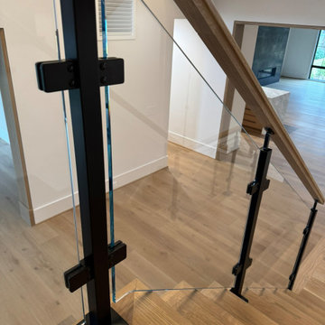 Project #132 | White Oak Staircase with Glass Balustrade