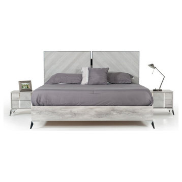Manny Italian Modern Gray Bed, King