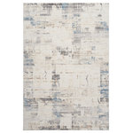 Nourison - Calvin Klein CK022 Infinity 6' x 9' Ivory Grey Blue Modern Indoor Rug - Sleek and modern. This Calvin Klein Infinity Collection rug brings sophistication to any space. The abstract pattern, presented in ivory, grey and blue, instantly refreshes your decor with a cool and refined look. Machine-made for modern living from a blend of polypropylene and polyester.