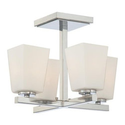 Minka Lavery City Square 4 Light Semi Flush Mount in Traditional Style - Lighting