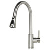Euro Style Pull Out Sprayer Solid Brass Kitchen Faucet, Brushed Nickel