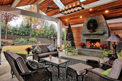 Patio - large contemporary backyard patio idea in Atlanta