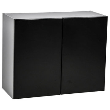 24 x 24 Wall Cabinet-Double Door-with Black Matte door