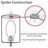 31035 Hardback Drum Shape Spider Lamp Shade, Off-White/Red Striping 8"x8"x11"