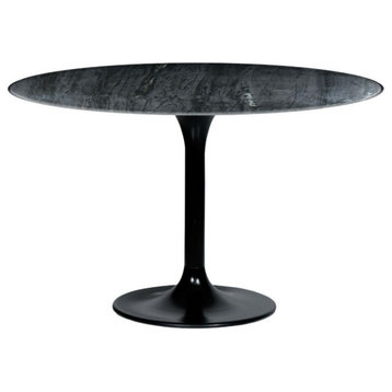 Black Round Pedestal Dining Table | Eleonora Marble