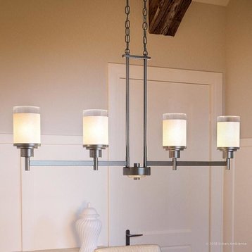 Luxury Contemporary Chandelier, Cupertino Series, Brushed Nickel