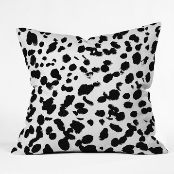 Amy Sia Animal Spot Black and White Throw Pillow, 16"x16"