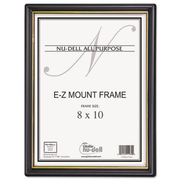 Nudell Ez Mount Document Frame/Accent, Plastic, 8 X 10, Black/Gold