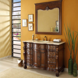 Adelina 50 inch Antique Bathroom Vanity White Marble Countertop - Bathroom Vanities And Sink Consoles