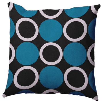 Mod Circles Accent Pillow, Unreal Teal, 18"x18"