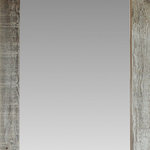 My Barnwood Frames - Rustic Mirror, Homestead Flat Barnwood Mirror, 24"x30" - Our popular Homestead Frame makes a beautiful Mirror.  We start with 3 inch wide reclaimed boards and handcraft it into a simple mirror that will beautify entryways, mantles, and vanities alike.  The flat .75 inch profile allows it to fit into areas where clearance is tight, making this one of our most versatile mirrors.  It is both beautiful and eco friendly, made right in the USA.  This mirror can be hung in either a landscape or portrait orientation with the included hardware.