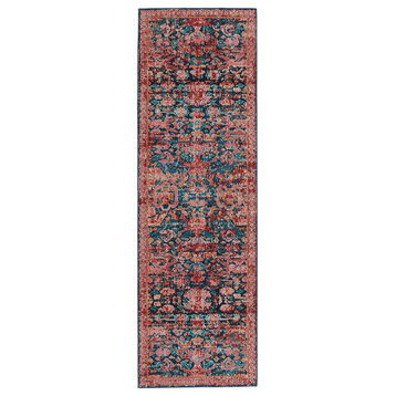 Vibe by Jaipur Living Maven Indoor/Outdoor Oriental Pink/Blue Area Rug, 2'6"x8'
