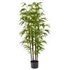 49" Bamboo Tree W/ Black Trunk In Pot