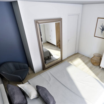 Chambre Parentale - Papier peint panoramique Bleu