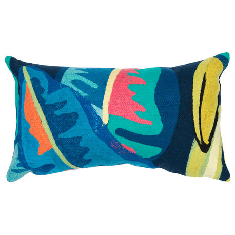 Visions III Banana Plant Indoor/Outdoor Pillow Aqua 12"x20"