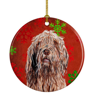 Otterhound Red Snowflakes Holiday Ceramic Ornament Sc9757Co1