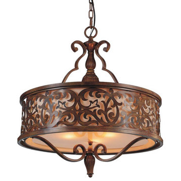 Drum Shade Chandelier in Brushed Chocolate, Small